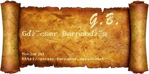 Gácser Barnabás névjegykártya