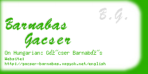 barnabas gacser business card